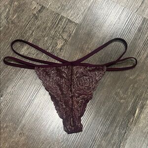 Victoria’s Secret Women's Lace G-String Thong Panty in Maroon